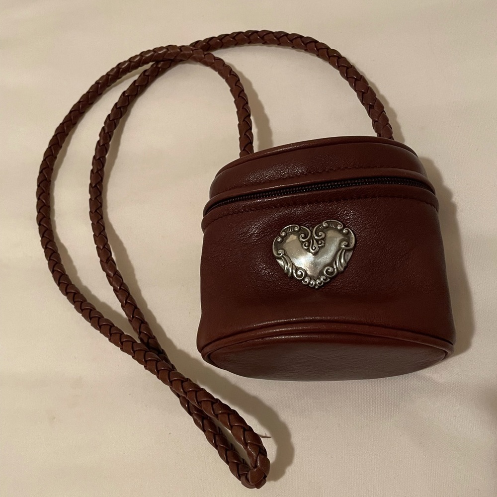 Brighton Brown Zippered Coin Purse With Heart